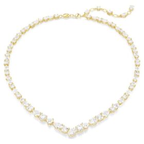 Collier Mesmera, tailles variées, blanc, plaqué or Collier Mesmera, tailles variées, blanc, plaqué or