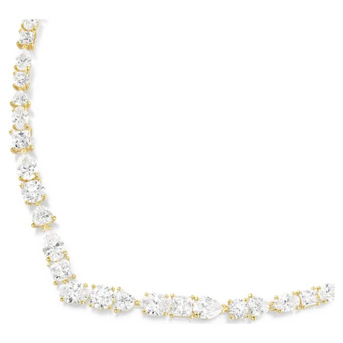 Collier Mesmera, tailles variées, blanc, plaqué or Collier Mesmera, tailles variées, blanc, plaqué or