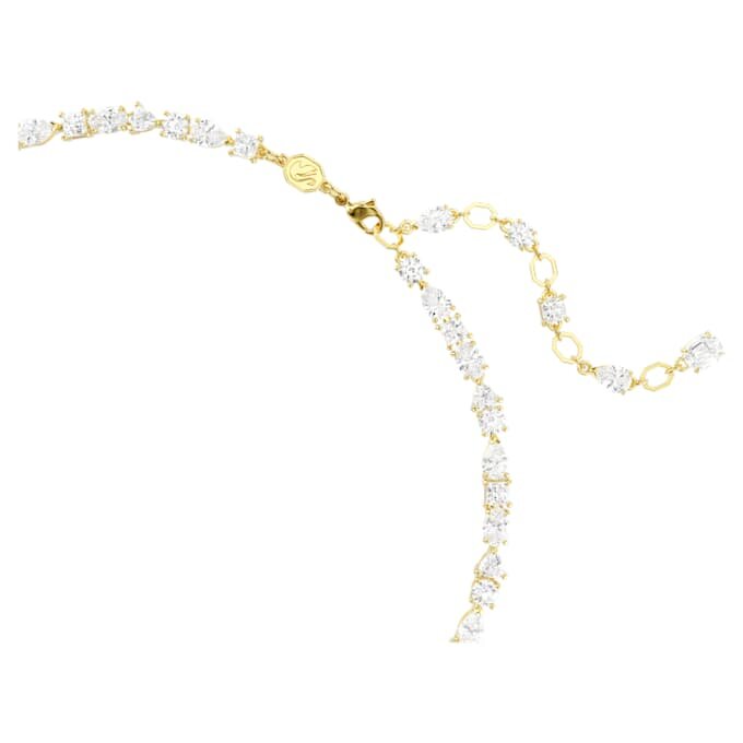 Collier Mesmera, tailles variées, blanc, plaqué or Collier Mesmera, tailles variées, blanc, plaqué or