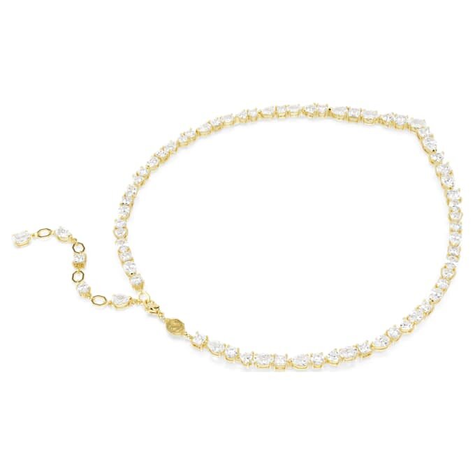 Collier Mesmera, tailles variées, blanc, plaqué or Collier Mesmera, tailles variées, blanc, plaqué or