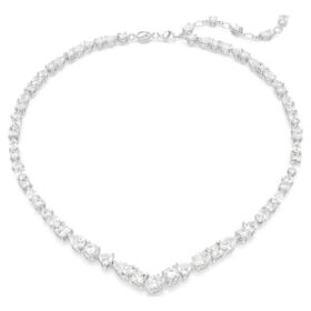 Collier Mesmera, tailles variées, blanc, plaqué rhodium Collier Mesmera, tailles variées, blanc, plaqué rhodium