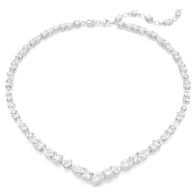 Collier Mesmera, tailles variées, blanc, plaqué rhodium Collier Mesmera, tailles variées, blanc, plaqué rhodium