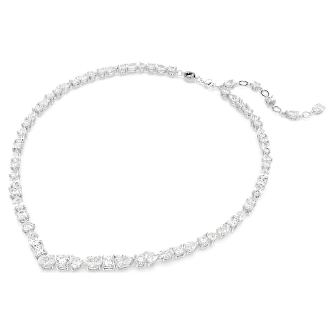 Collier Mesmera, tailles variées, blanc, plaqué rhodium Collier Mesmera, tailles variées, blanc, plaqué rhodium