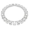 Collier Millenia à cristaux surdimensionnés, taille octogonale, blanc, plaqué rhodium Collier Millenia à cristaux surdimensionnés, taille octogonale, blanc, plaqué rhodium