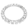 Collier Millenia à cristaux surdimensionnés, taille octogonale, blanc, plaqué rhodium Collier Millenia à cristaux surdimensionnés, taille octogonale, blanc, plaqué rhodium