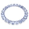 Collier Millenia : cristaux surdimensionnés, taille octogonale, bleus, plaqué rhodium Collier Millenia : cristaux surdimensionnés, taille octogonale, bleus, plaqué rhodium