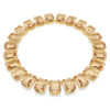 Collier Millenia : cristaux surdimensionnés, taille octogonale, couleur caramel, plaqué or Collier Millenia : cristaux surdimensionnés, taille octogonale, couleur caramel, plaqué or