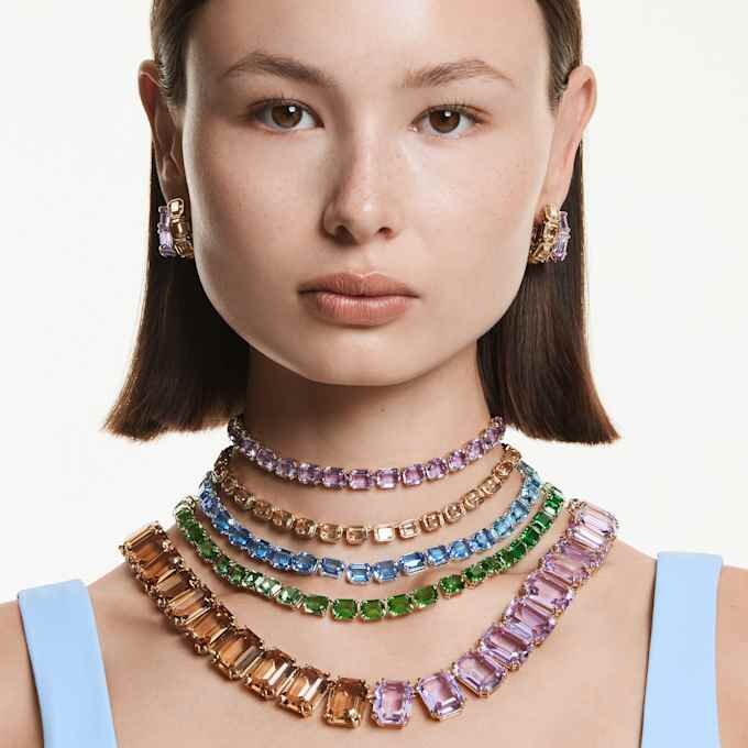 Collier Millenia, taille octogonale, jaune, plaqué or Collier Millenia, taille octogonale, jaune, plaqué or