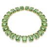 Collier Millenia à cristaux surdimensionnés, taille octogonale, vert, plaqué or Collier Millenia à cristaux surdimensionnés, taille octogonale, vert, plaqué or