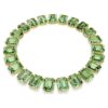 Collier Millenia à cristaux surdimensionnés, taille octogonale, vert, plaqué or Collier Millenia à cristaux surdimensionnés, taille octogonale, vert, plaqué or