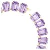 Collier Millenia : cristaux surdimensionnés, taille octogonale, violet, plaqué or Collier Millenia : cristaux surdimensionnés, taille octogonale, violet, plaqué or