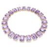 Collier Millenia : cristaux surdimensionnés, taille octogonale, violet, plaqué or Collier Millenia : cristaux surdimensionnés, taille octogonale, violet, plaqué or