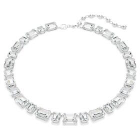 Collier Millenia à taille octogonale, blanc, plaqué rhodium Collier Millenia à taille octogonale, blanc, plaqué rhodium