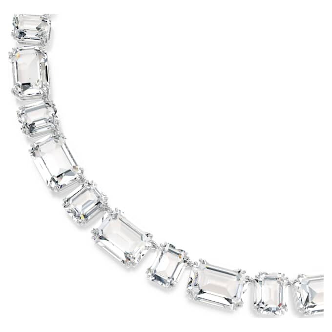 Collier Millenia à taille octogonale, blanc, plaqué rhodium Collier Millenia à taille octogonale, blanc, plaqué rhodium