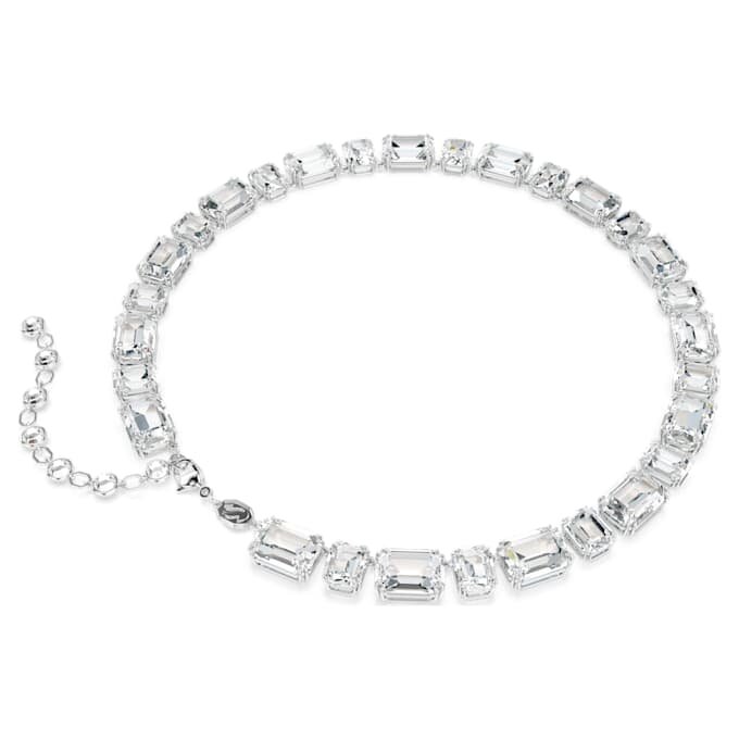 Collier Millenia à taille octogonale, blanc, plaqué rhodium Collier Millenia à taille octogonale, blanc, plaqué rhodium