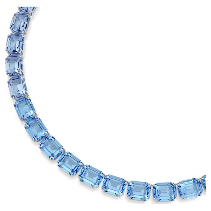 Collier Millenia, taille octogonale, dégradé de couleurs, bleu, plaqué rhodium Collier Millenia, taille octogonale, dégradé de couleurs, bleu, plaqué rhodium