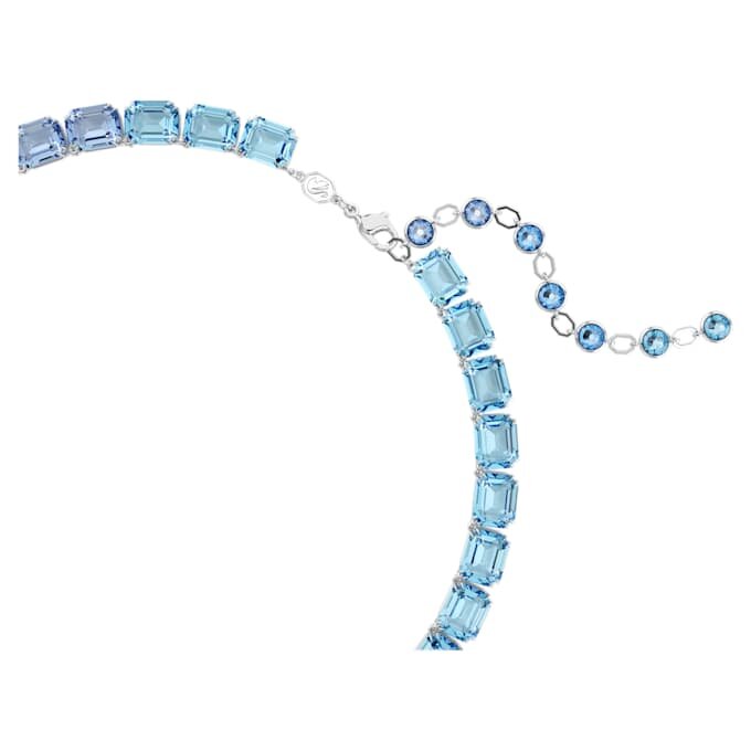 Collier Millenia, taille octogonale, dégradé de couleurs, bleu, plaqué rhodium Collier Millenia, taille octogonale, dégradé de couleurs, bleu, plaqué rhodium