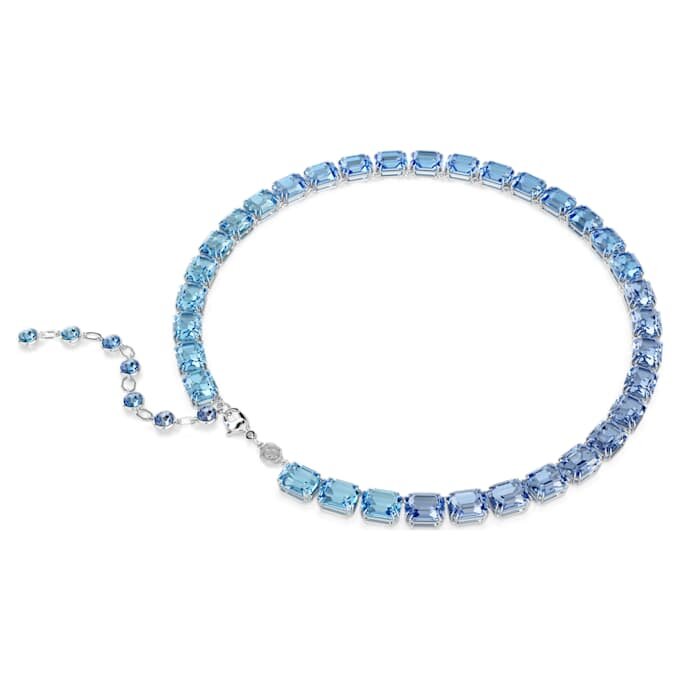 Collier Millenia, taille octogonale, dégradé de couleurs, bleu, plaqué rhodium Collier Millenia, taille octogonale, dégradé de couleurs, bleu, plaqué rhodium