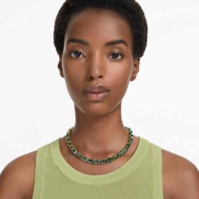 Collier Millenia, taille octogonale, dégradé de couleurs, vert, plaqué or Collier Millenia, taille octogonale, dégradé de couleurs, vert, plaqué or