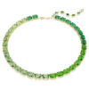 Collier Millenia, taille octogonale, dégradé de couleurs, vert, plaqué or