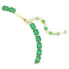 Collier Millenia, taille octogonale, dégradé de couleurs, vert, plaqué or