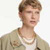 Collier Millenia, taille octogonale, jaune, plaqué or Collier Millenia, taille octogonale, jaune, plaqué or