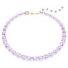 Collier Millenia à taille octogonale, violet, plaqué or Collier Millenia à taille octogonale, violet, plaqué or