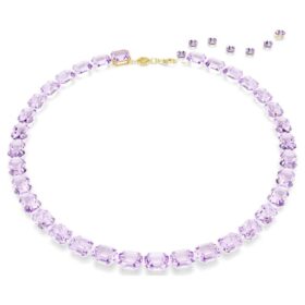 Collier Millenia à taille octogonale, violet, plaqué or Collier Millenia à taille octogonale, violet, plaqué or