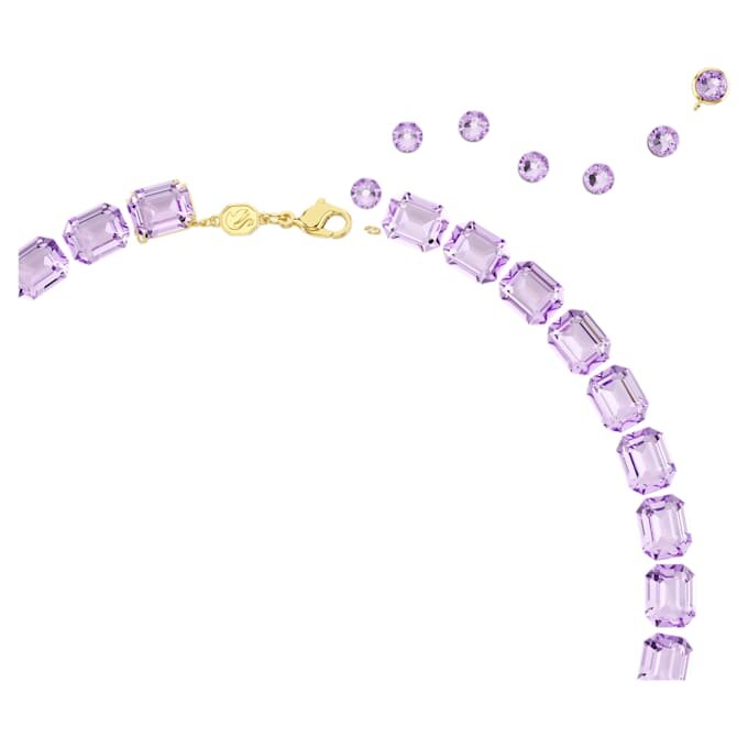 Collier Millenia à taille octogonale, violet, plaqué or Collier Millenia à taille octogonale, violet, plaqué or