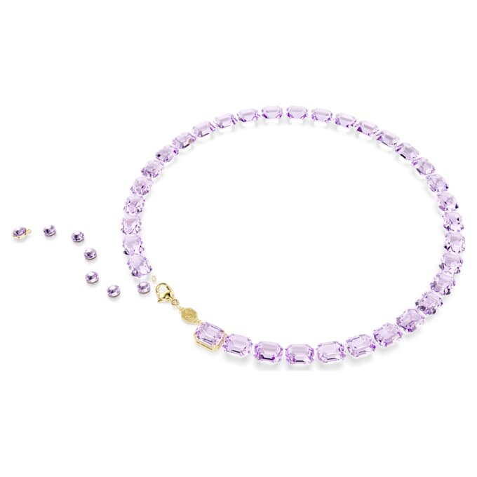 Collier Millenia à taille octogonale, violet, plaqué or Collier Millenia à taille octogonale, violet, plaqué or