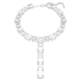 Collier Millenia, tailles variées, blanc, plaqué rhodium Collier Millenia, tailles variées, blanc, plaqué rhodium