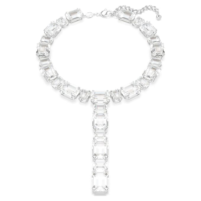 Collier Millenia, tailles variées, blanc, plaqué rhodium Collier Millenia, tailles variées, blanc, plaqué rhodium
