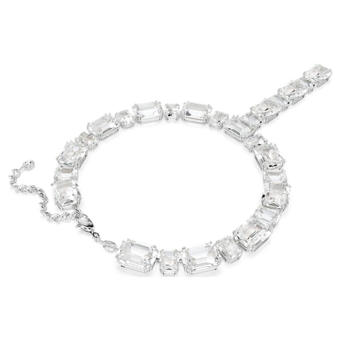 Collier Millenia, tailles variées, blanc, plaqué rhodium Collier Millenia, tailles variées, blanc, plaqué rhodium