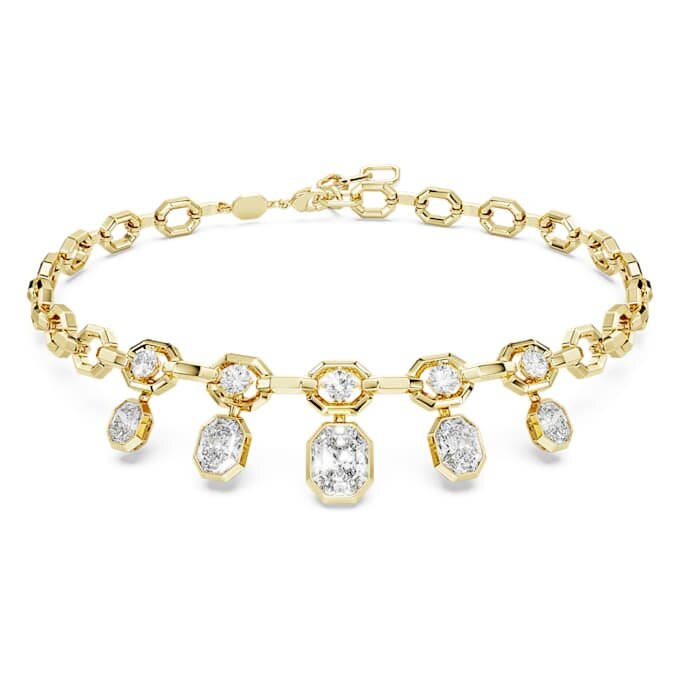 Collier octogonal avec diamants synthétiques, 12,56 ct au total, formes variées, or jaune 18 carats Collier octogonal avec diamants synthétiques, 12,56 ct au total, formes variées, or jaune 18 carats