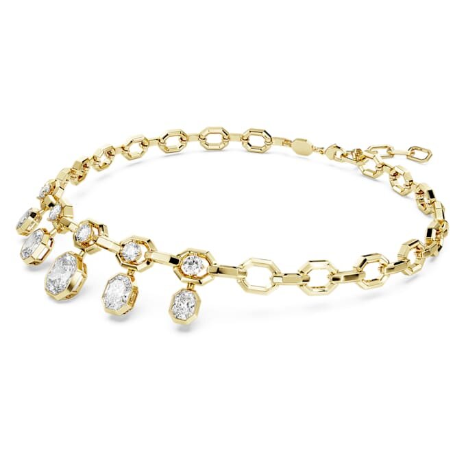 Collier octogonal avec diamants synthétiques, 12,56 ct au total, formes variées, or jaune 18 carats Collier octogonal avec diamants synthétiques, 12,56 ct au total, formes variées, or jaune 18 carats