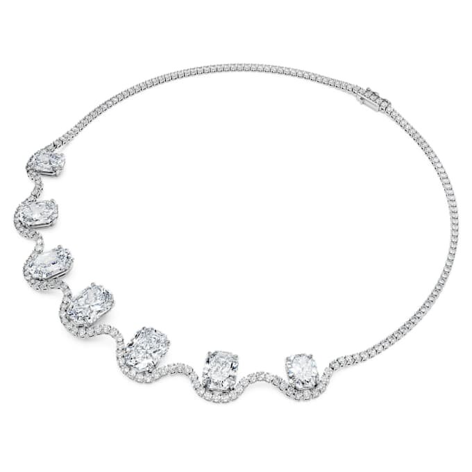 Collier octogonal avec diamants synthétiques, 37,70 ct au total, forme octogonale, or blanc 18 carats Collier octogonal avec diamants synthétiques, 37,70 ct au total, forme octogonale, or blanc 18 carats