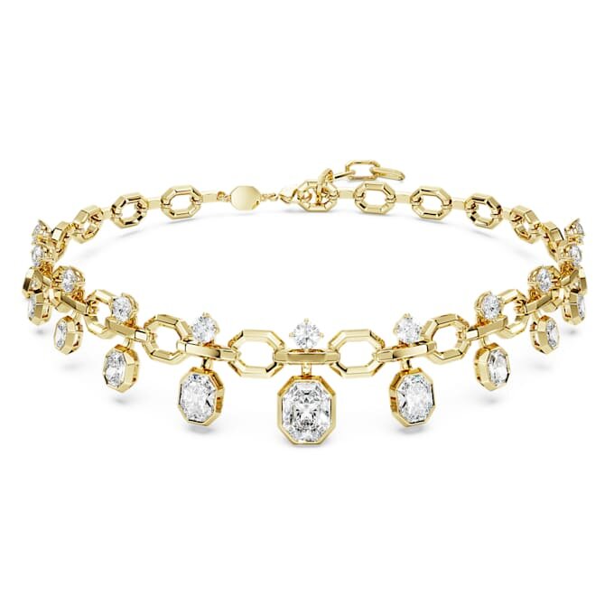 Collier octogonal en diamants synthétiques, 18,39 ct au total, formes variées, or jaune 18 carats Collier octogonal en diamants synthétiques, 18,39 ct au total, formes variées, or jaune 18 carats