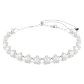 Collier ras-du-cou Ariana Grande X Swarovski avec perle en cristal, taille ronde, blanc, plaqué rhodium Collier ras-du-cou Ariana Grande X Swarovski avec perle en cristal, taille ronde, blanc, plaqué rhodium