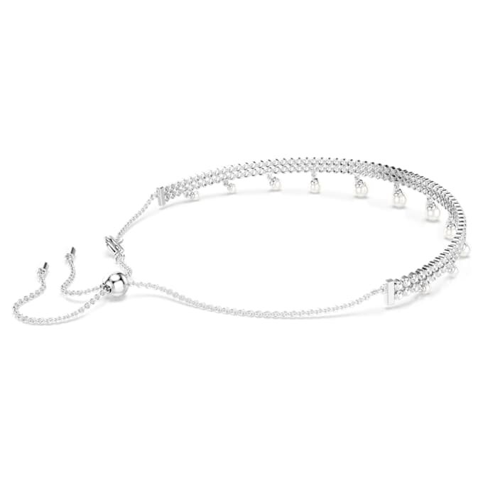 Collier ras-du-cou Ariana Grande X Swarovski avec perle en cristal, taille ronde, blanc, plaqué rhodium Collier ras-du-cou Ariana Grande X Swarovski avec perle en cristal, taille ronde, blanc, plaqué rhodium
