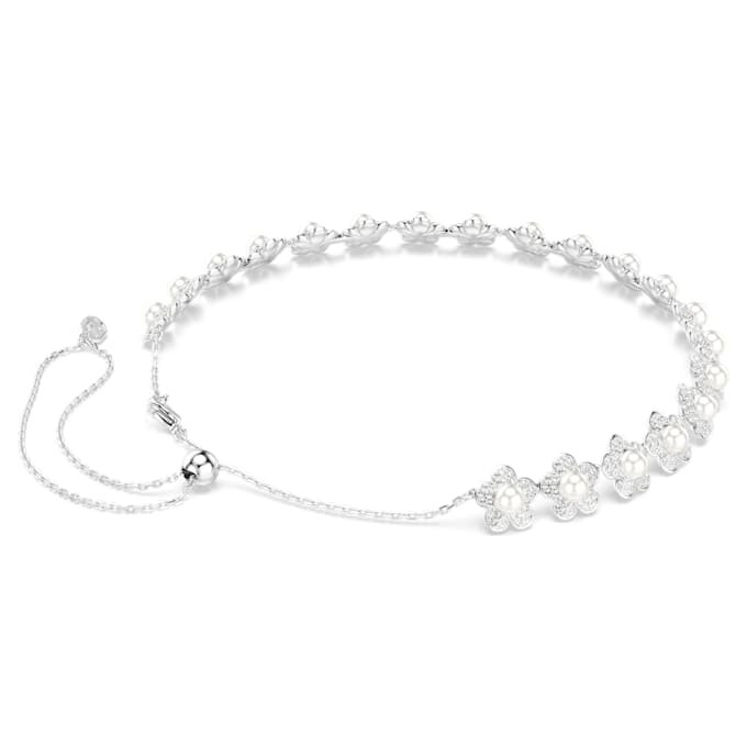 Collier ras-du-cou Ariana Grande X Swarovski avec perle en cristal, taille ronde, blanc, plaqué rhodium Collier ras-du-cou Ariana Grande X Swarovski avec perle en cristal, taille ronde, blanc, plaqué rhodium