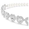Collier ras-du-cou Ariana Grande X Swarovski, tailles variées, perles de cristal, cœur, blanc, plaqué rhodium