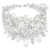Collier ras-du-cou Constella, perle de cristal, taille ronde, blanche, plaqué rhodium Collier ras-du-cou Constella, perle de cristal, taille ronde, blanche, plaqué rhodium