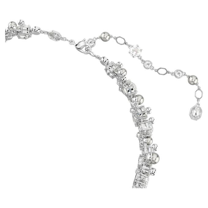 Collier ras-du-cou Constella, perle de cristal, taille ronde, blanche, plaqué rhodium Collier ras-du-cou Constella, perle de cristal, taille ronde, blanche, plaqué rhodium
