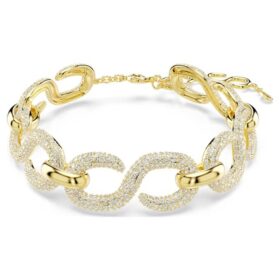 Collier ras-du-cou Dextera à maillons ronds, blanc, plaqué or Collier ras-du-cou Dextera à maillons ronds, blanc, plaqué or