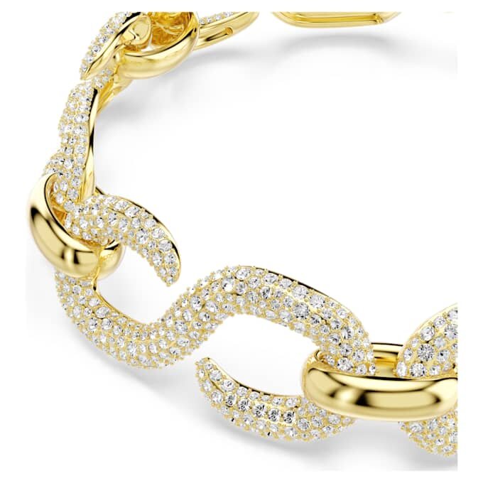 Collier ras-du-cou Dextera à maillons ronds, blanc, plaqué or Collier ras-du-cou Dextera à maillons ronds, blanc, plaqué or