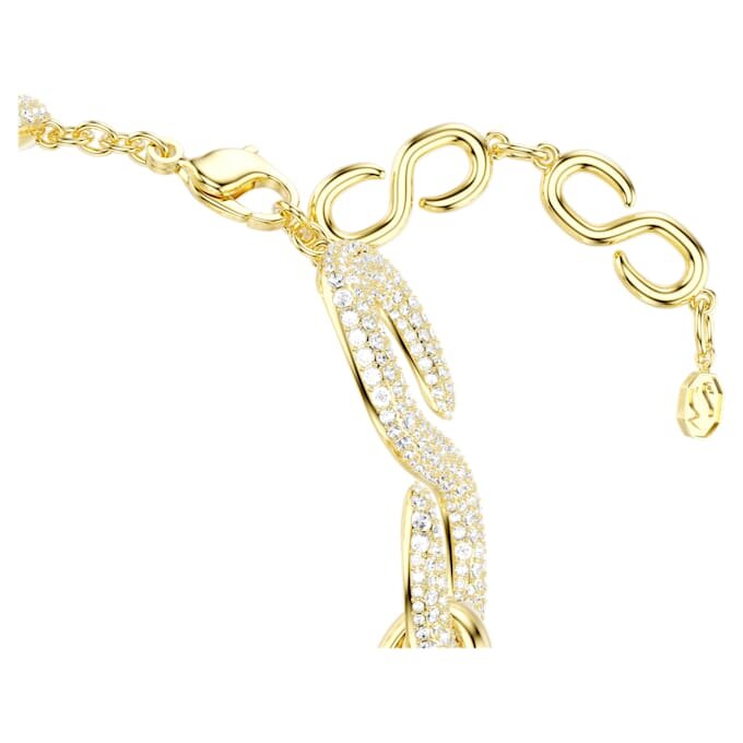 Collier ras-du-cou Dextera à maillons ronds, blanc, plaqué or Collier ras-du-cou Dextera à maillons ronds, blanc, plaqué or