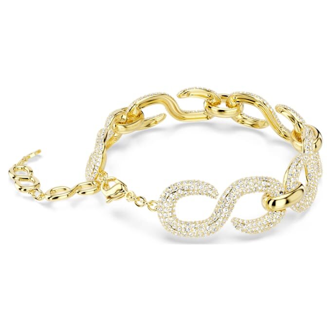 Collier ras-du-cou Dextera à maillons ronds, blanc, plaqué or Collier ras-du-cou Dextera à maillons ronds, blanc, plaqué or