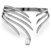 Collier ras-du-cou « Feather » de la collection Vienna, blanc, plaqué ruthénium Collier ras-du-cou « Feather » de la collection Vienna, blanc, plaqué ruthénium