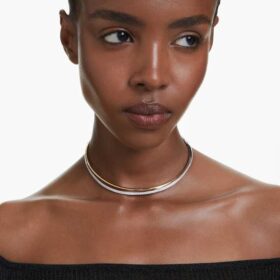 Collier ras-du-cou Hyperbola, taille ronde, blanc, finition métaux mélangés Collier ras-du-cou Hyperbola, taille ronde, blanc, finition métaux mélangés