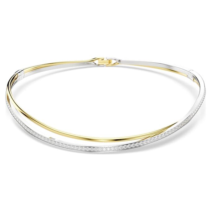 Collier ras-du-cou Hyperbola, taille ronde, blanc, finition métaux mélangés Collier ras-du-cou Hyperbola, taille ronde, blanc, finition métaux mélangés